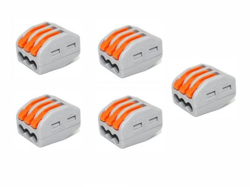 WAGO lasklem 3 draads, voor 230 volt, 5 stuks