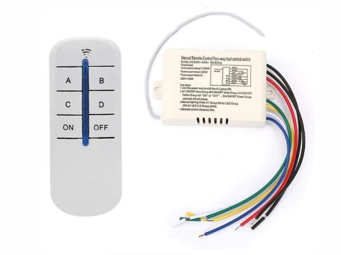 Kabelloser Schalter / Fernbedienung für 4× 230V – Max. 800W