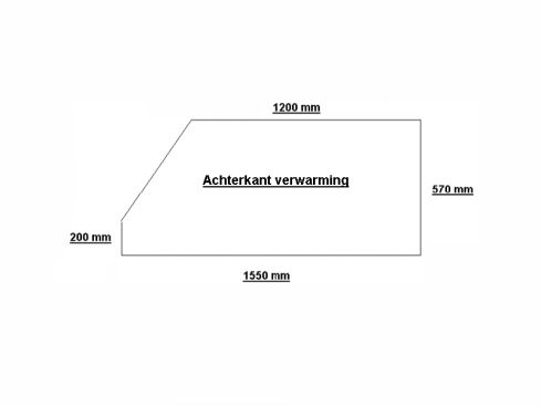Badezimmer-Spiegelheizung, fünfeckig. 1550 x 570 mm, 230 Volt, siehe Abbildung