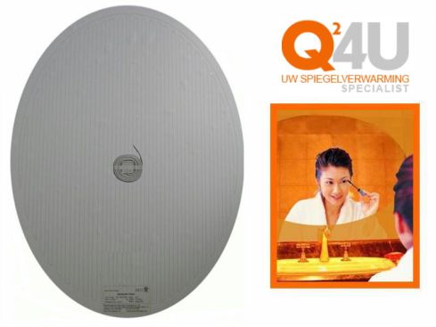 Spiegelheizung Badezimmer, oval 300 x 700 mm, 230 volt