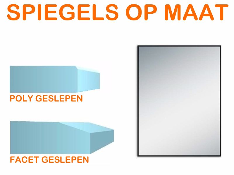 Spiegel op maat 6 mm rechthoek (Poly geslepen) -
