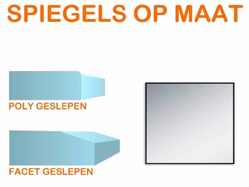 Spiegel op maat 4 mm vierkant (Poly geslepen) -