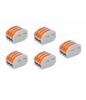 WAGO lasklem 3 draads, voor 230 volt, 5 stuks